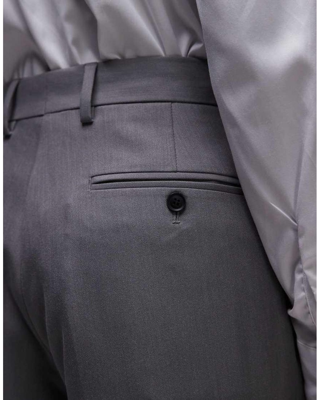 Topman Gray Slim Suit Trousers for men