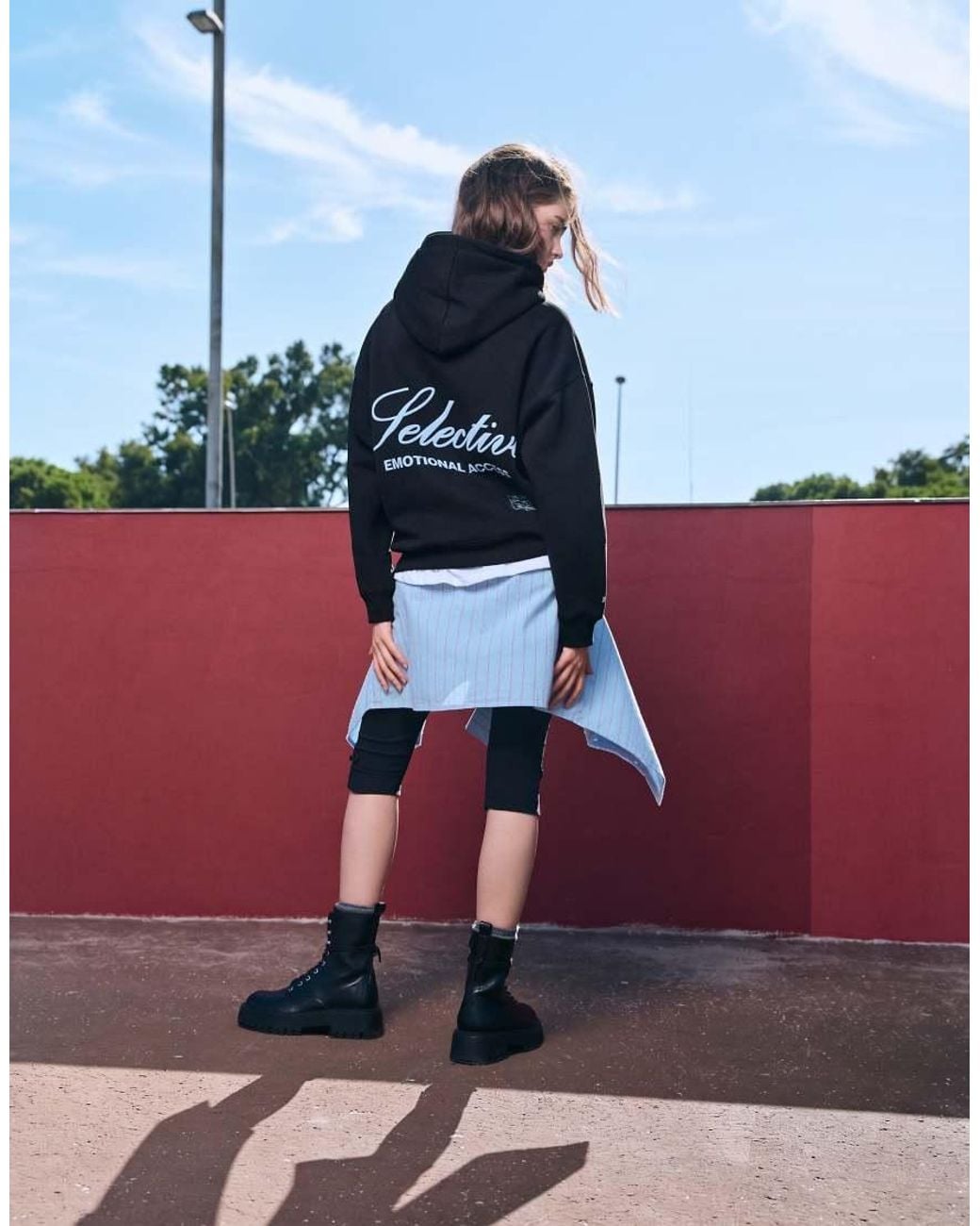 Pull&Bear Red Graphic Hood