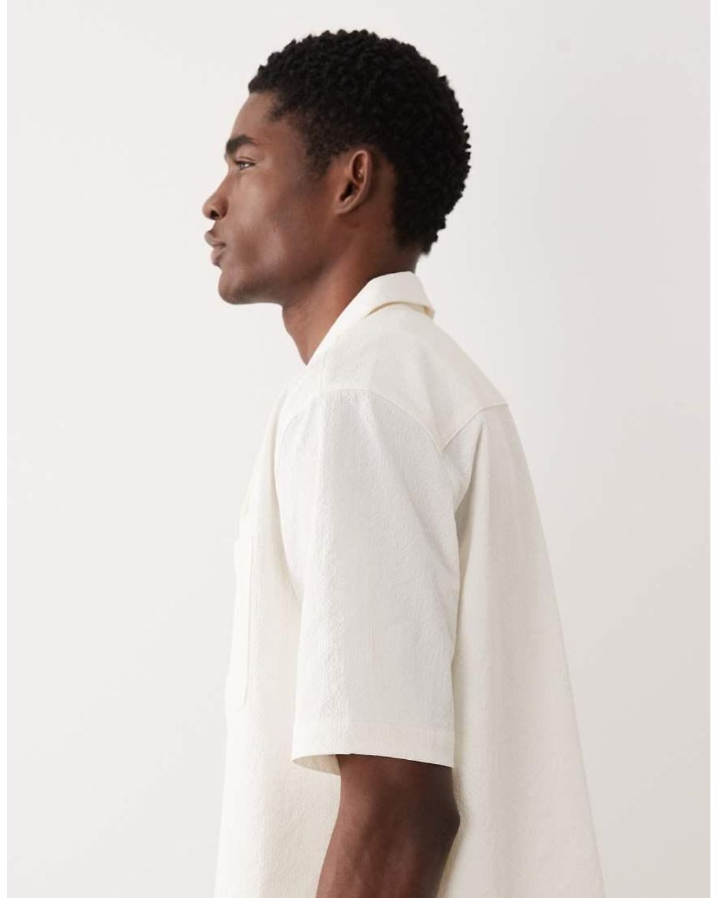 ASOS Natural Relaxed Dress Shirt for men
