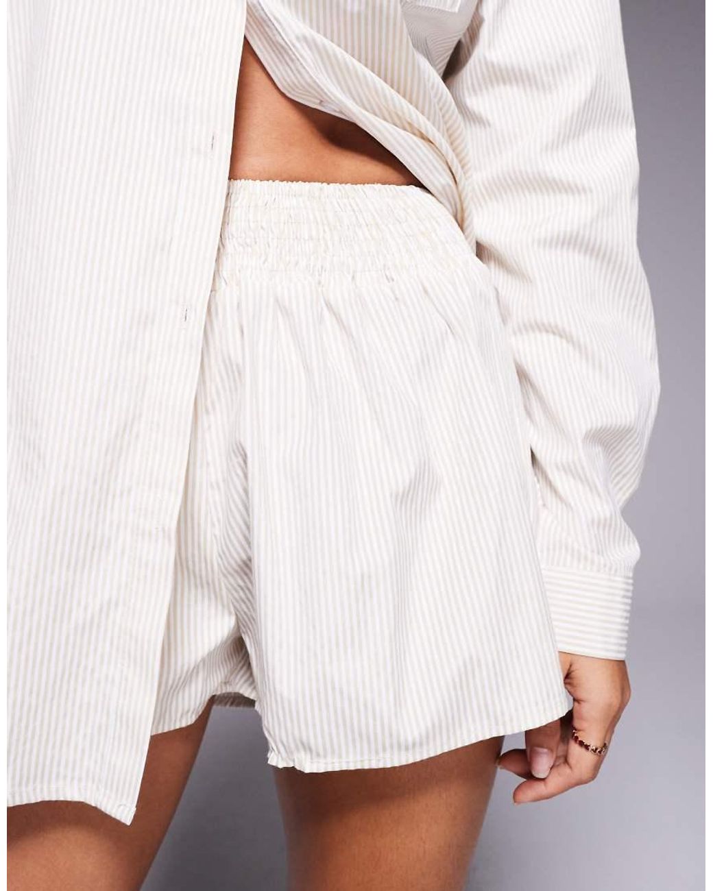 Missy Empire Gray Poplin Elasticated Waist Shorts Co-ord