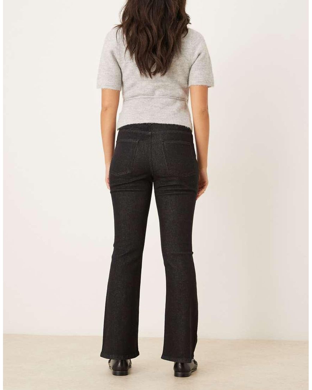 ASOS Black Cropped Kick Flare Jean