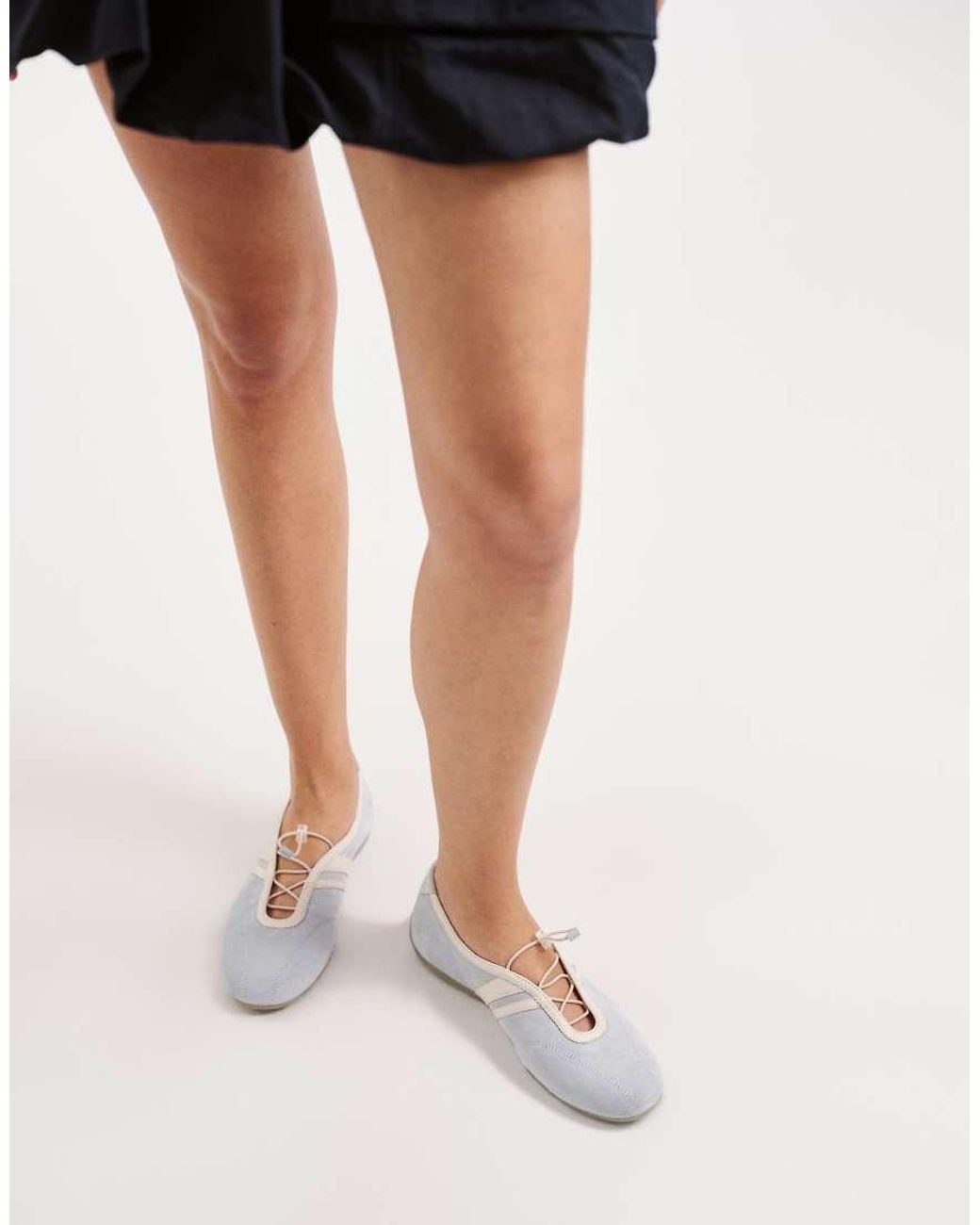 Vagabond Natural Shoemakers Hollie Suede Lace Up Ballet Flats