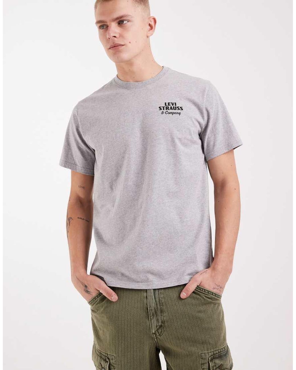 Levi's Gray Western Back Graphic Relaxed T-Shirt for men