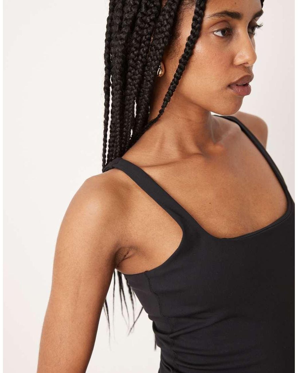 Tala Black Dayflex Built-in Support Essential Square Neck Vest