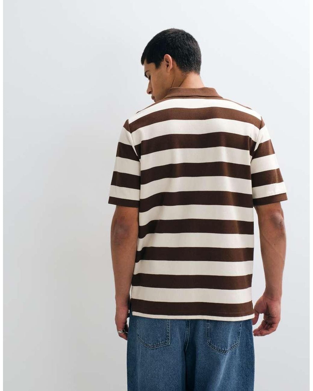 ICECREAM White Running Dog Stripe Polo Shirt for men