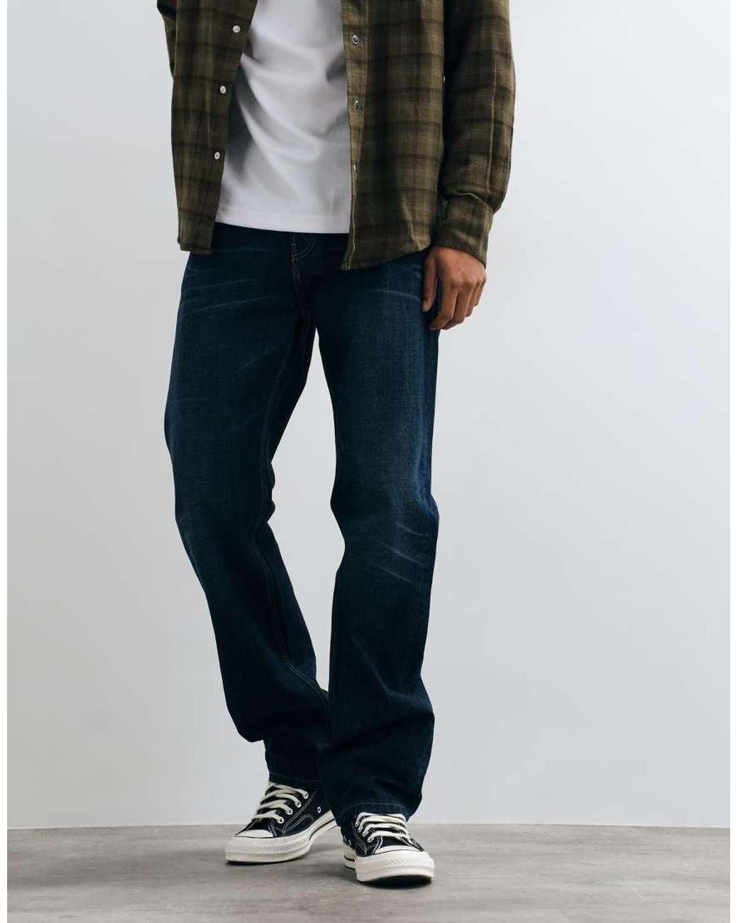 Weekday Black Low Waist Straight Leg Jeans for men