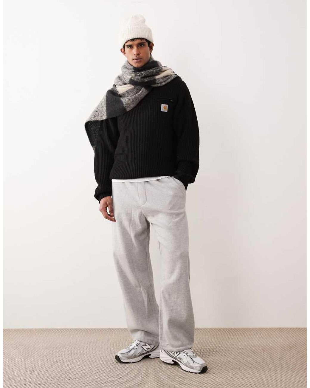 Carhartt Black Detroit Half Zip Knitted Jumper