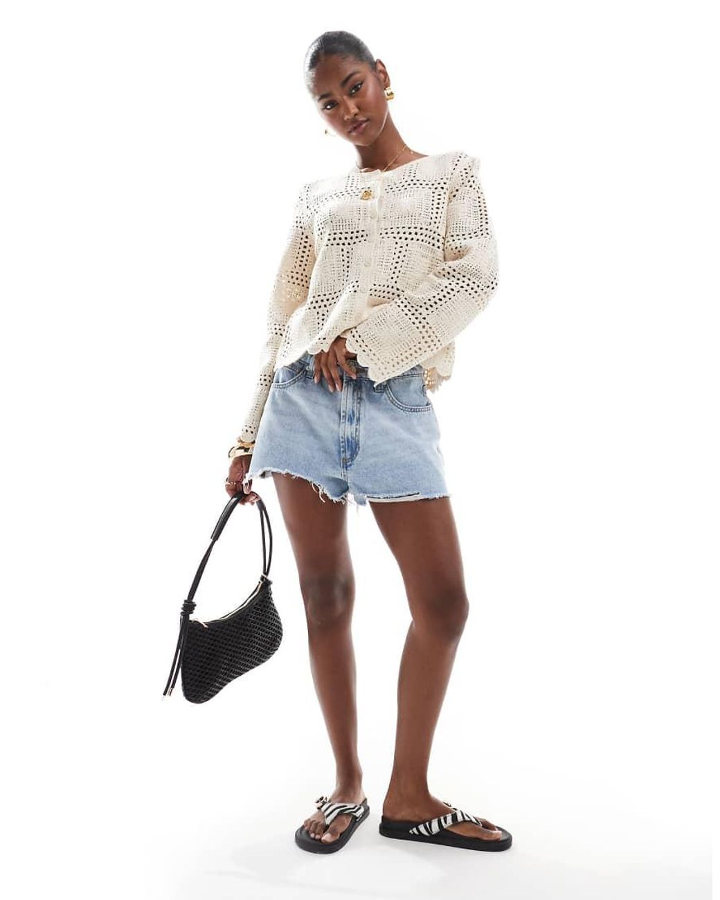 Object White Crochet Cardigan