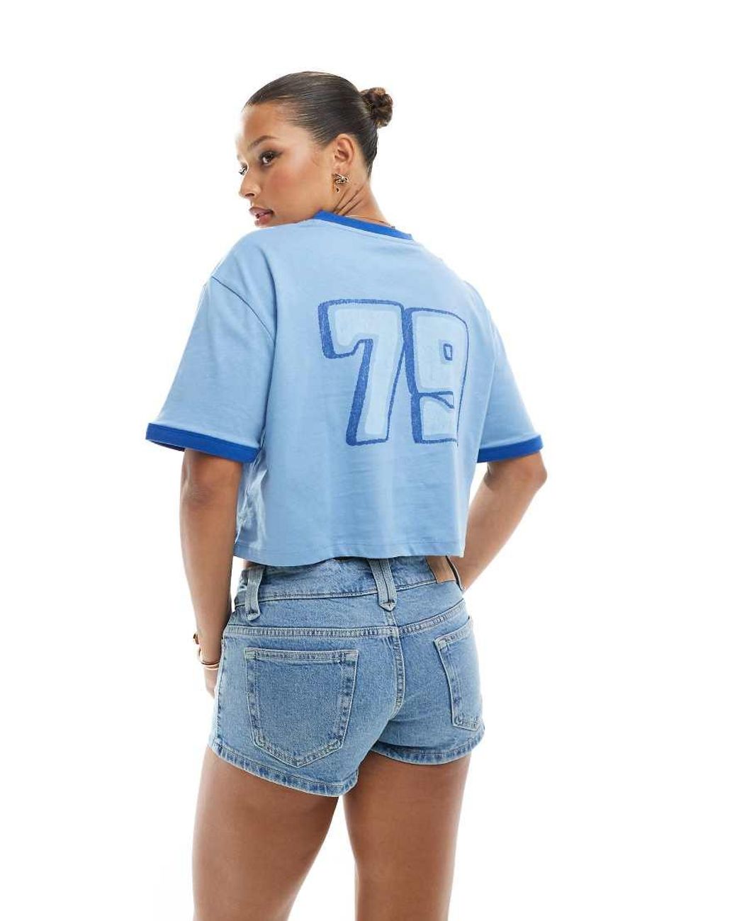 Cotton On Blue Micro Low Denim Short