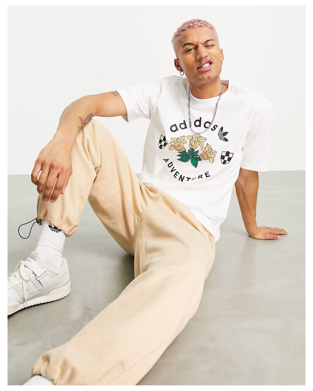 Adventure - t-shirt à fleurs adidas Originals pour homme en coloris Blanc |  Lyst