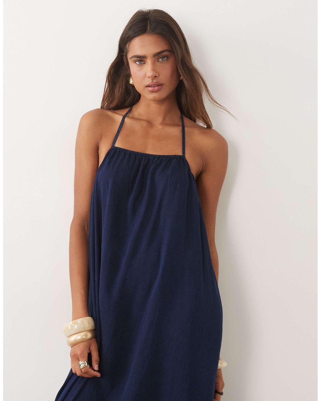 Mango Blue – fließendes maxikleid
