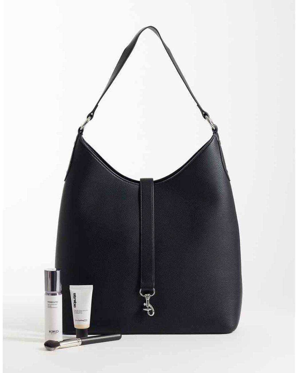 Abercrombie & Fitch Black Faux Leather Shoulder Bag With Hardware Detail