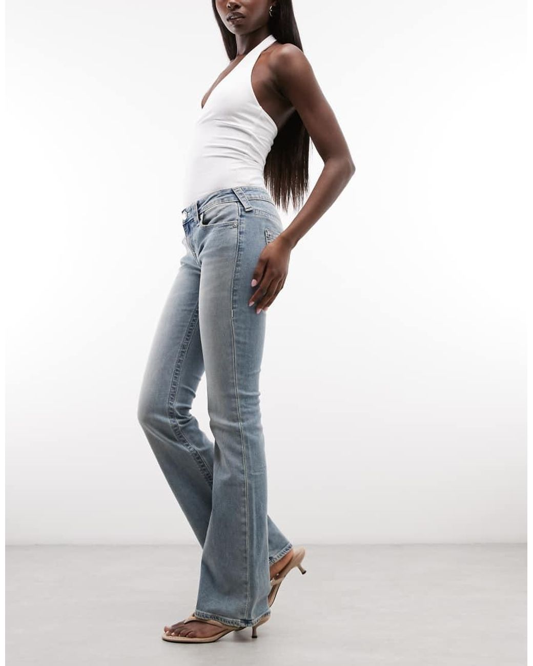True Religion Blue Becca Mid Rise Flap Pocket Bootcut Jeans