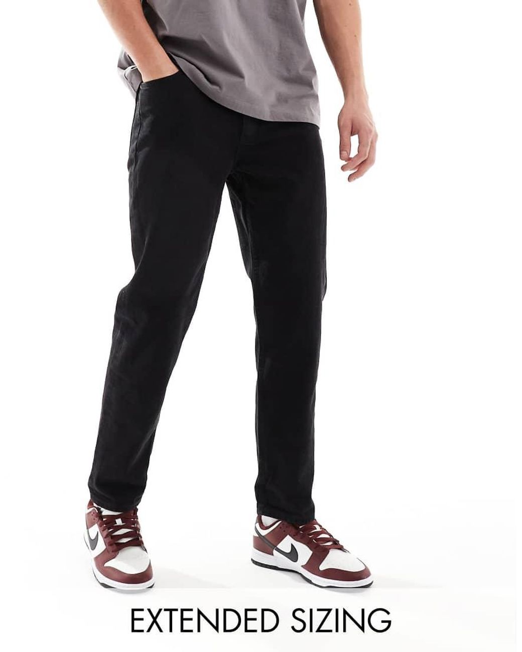 Vaqueros Capri Negros De Pernera Recta De ASOS de hombre de color Black