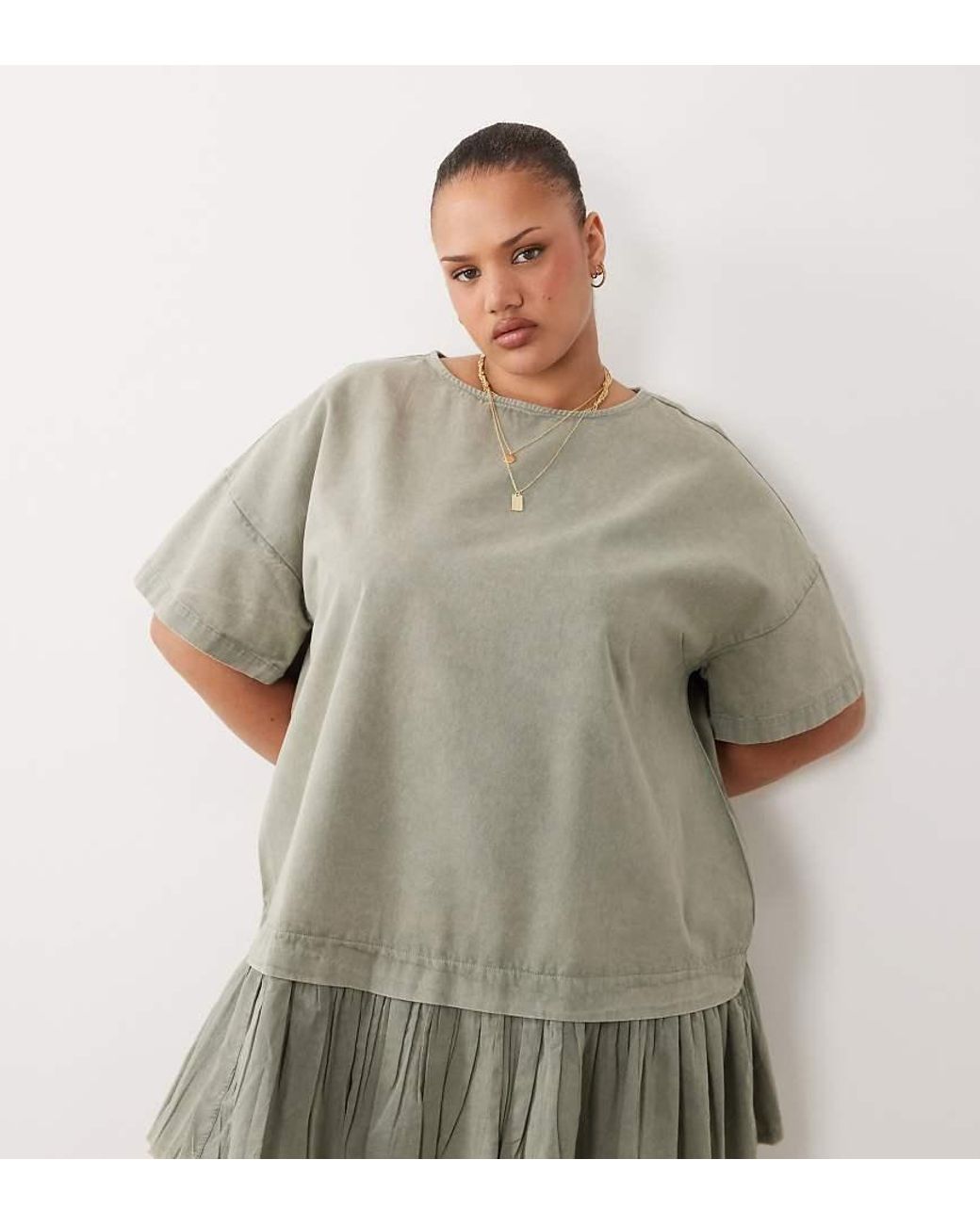 ASOS Gray Asos Design Curve Hybrid T-shirt Mini Dress