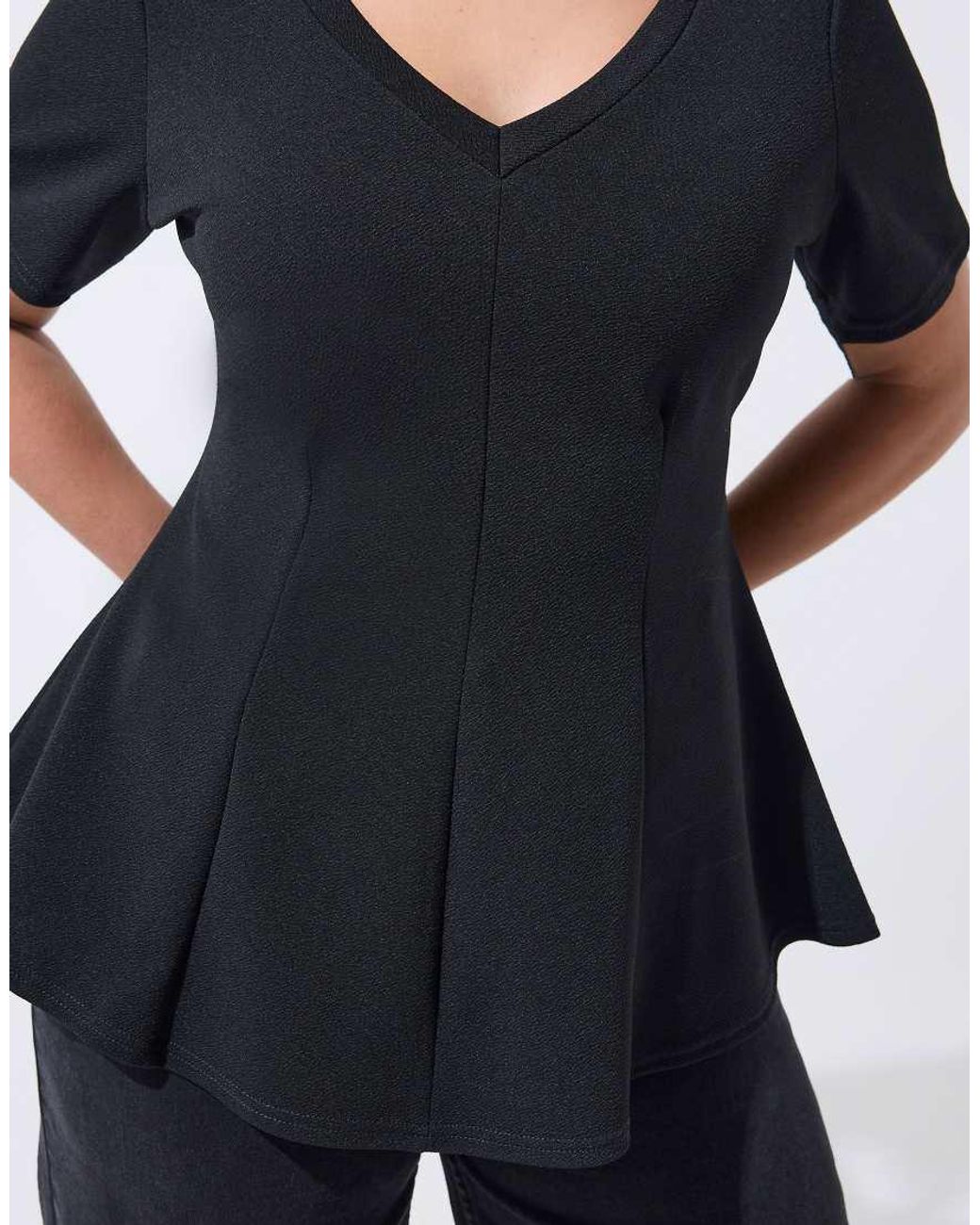 Yours Clothing Blue V-Neck Corset Top