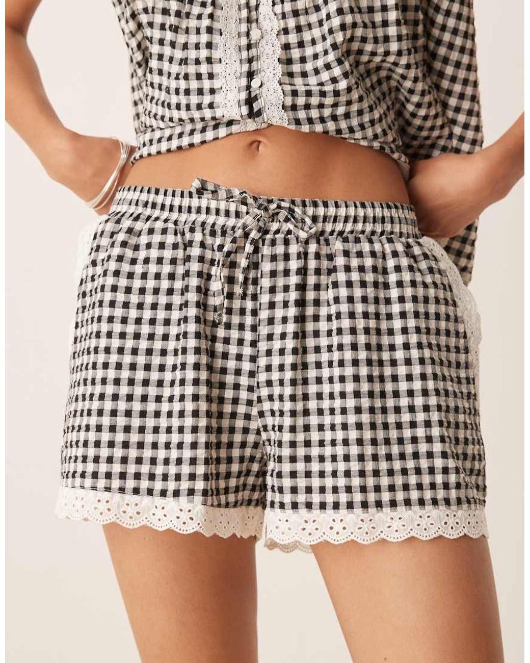ASOS Natural Lace Trim Micro Short