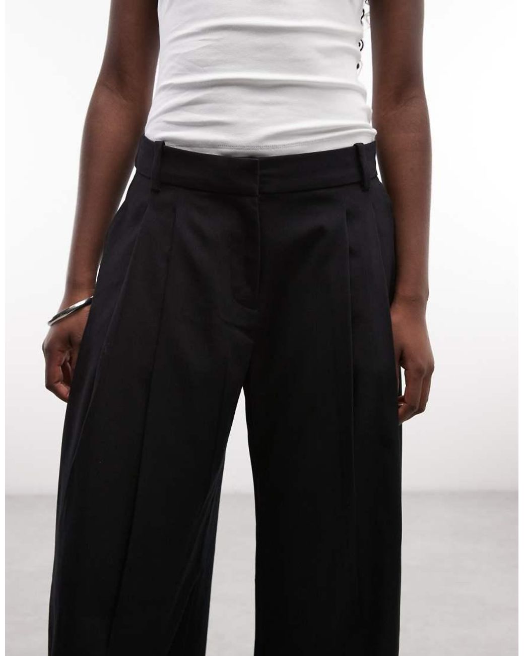 Weekday White Pleated Wide Leg Trousers