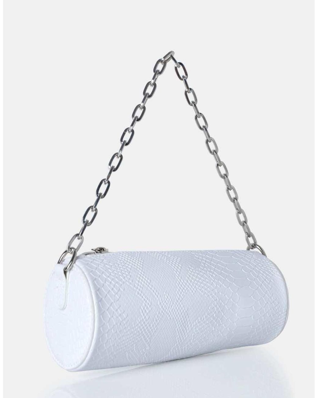 Public Desire White The Claudia Croc Shoulder Bag