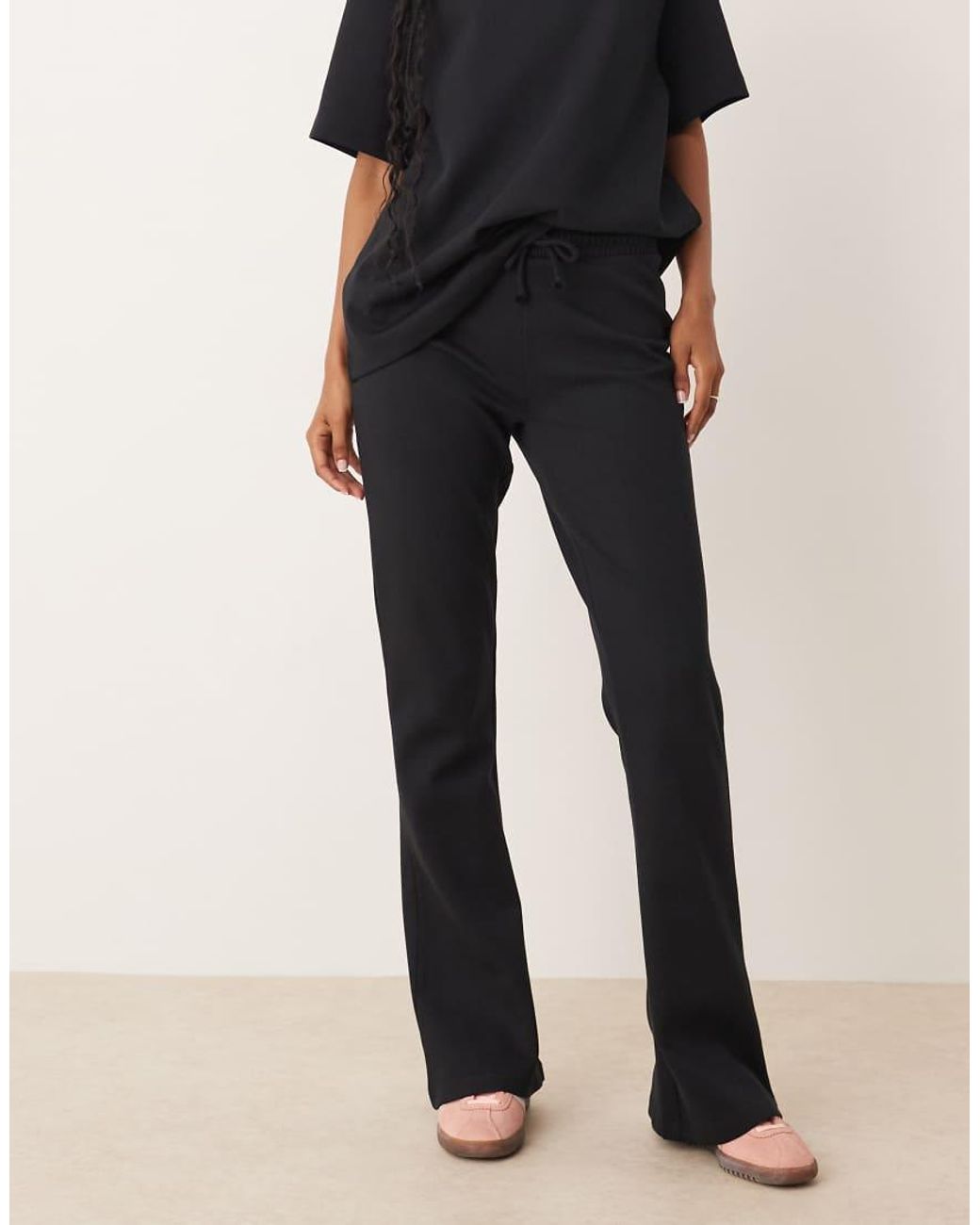 ASOS Natural Interlock Flared Trackies