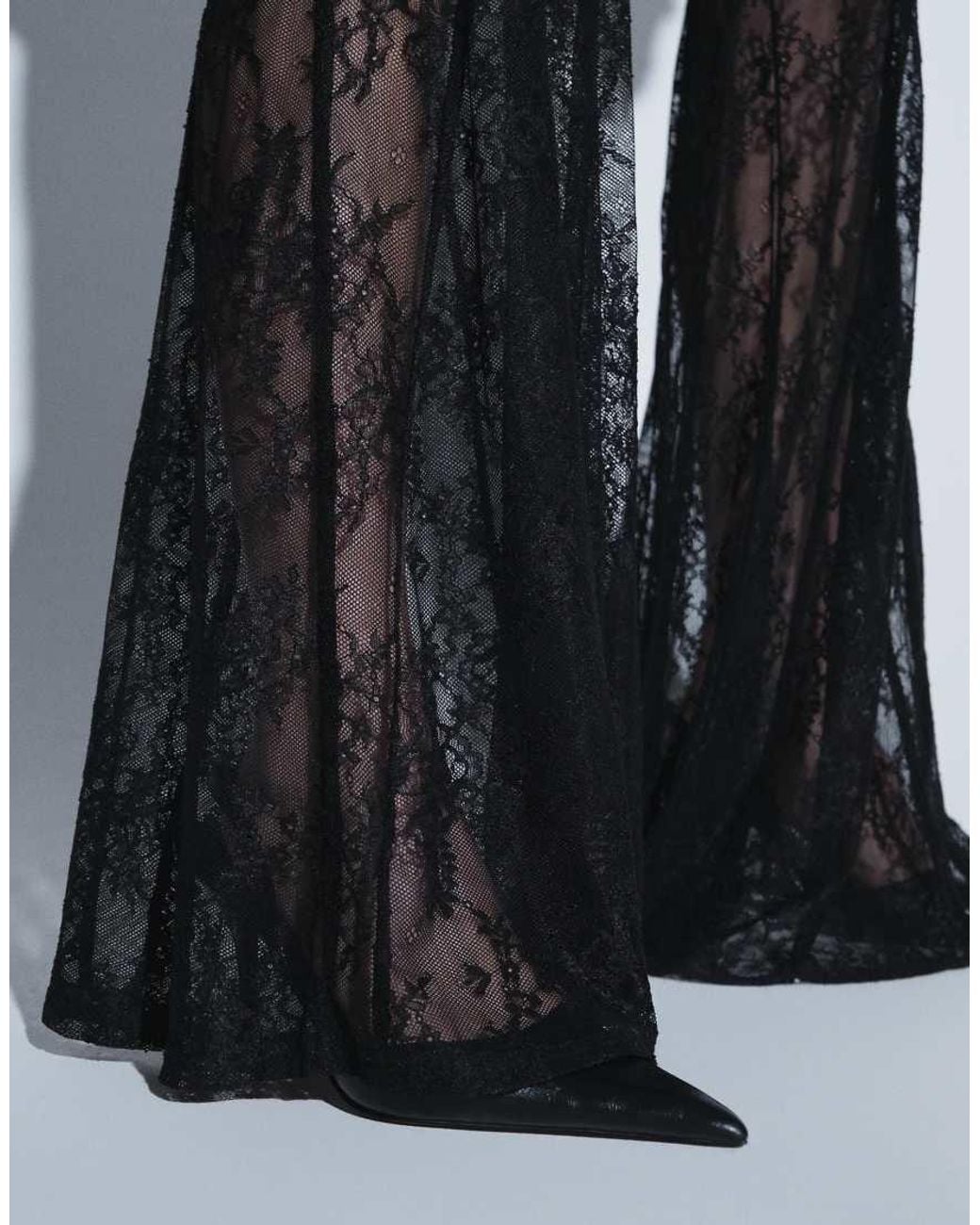 Noughts & Kisses Blue Dakota Lace Flared Pant
