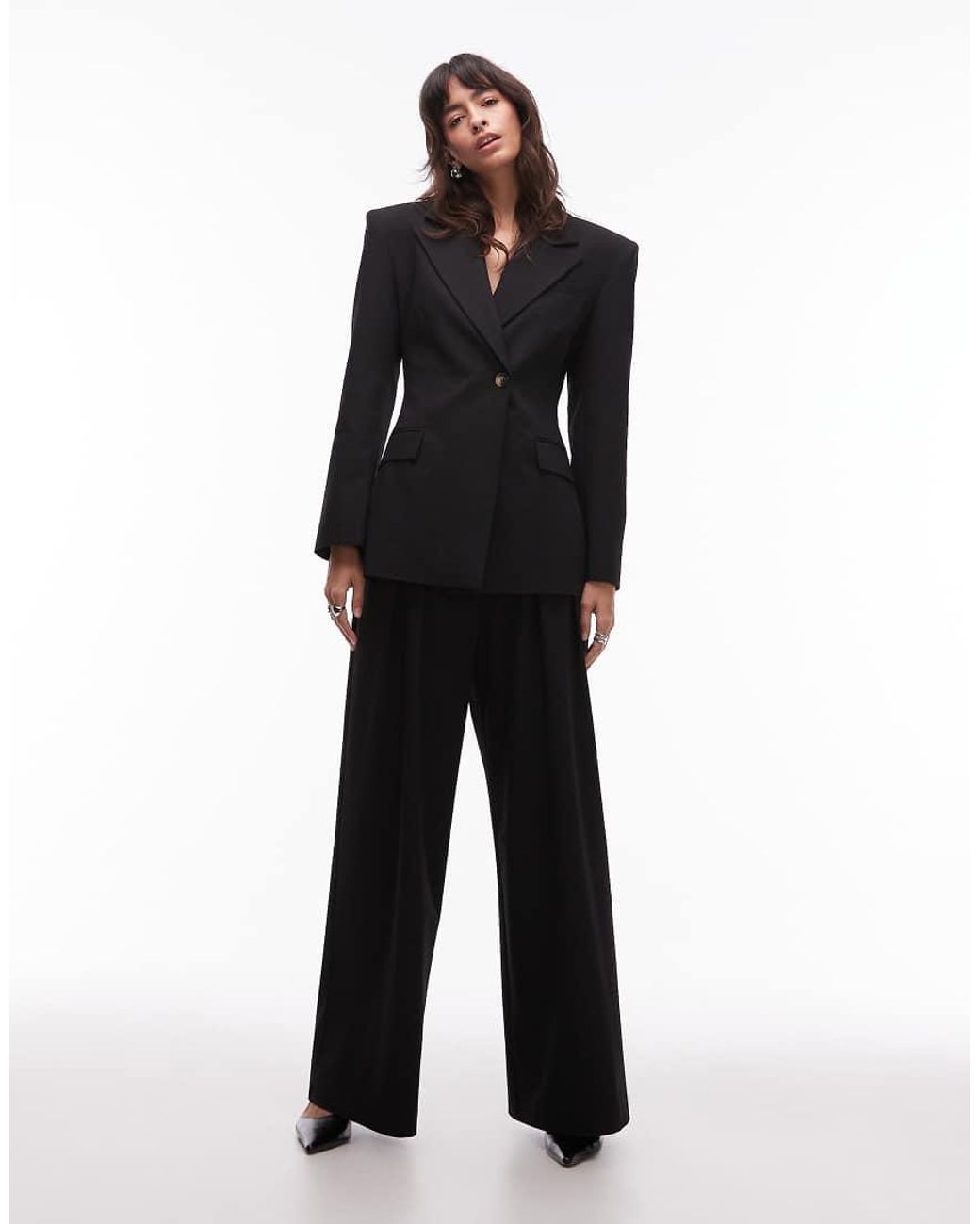ASOS Black Cinch High Break Point Blazer