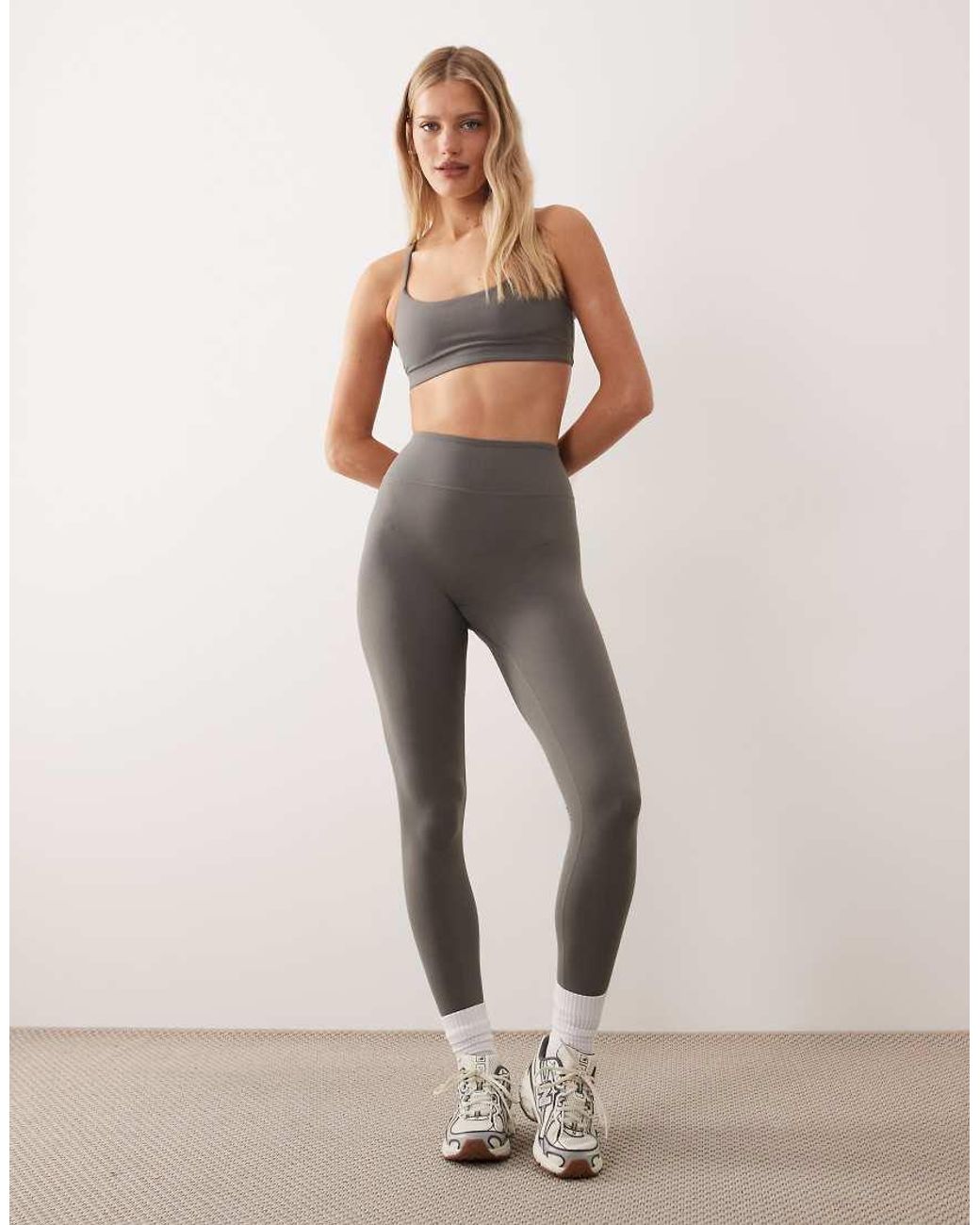 ARKET Gray Co-ord Soft Seamless Sports Bra