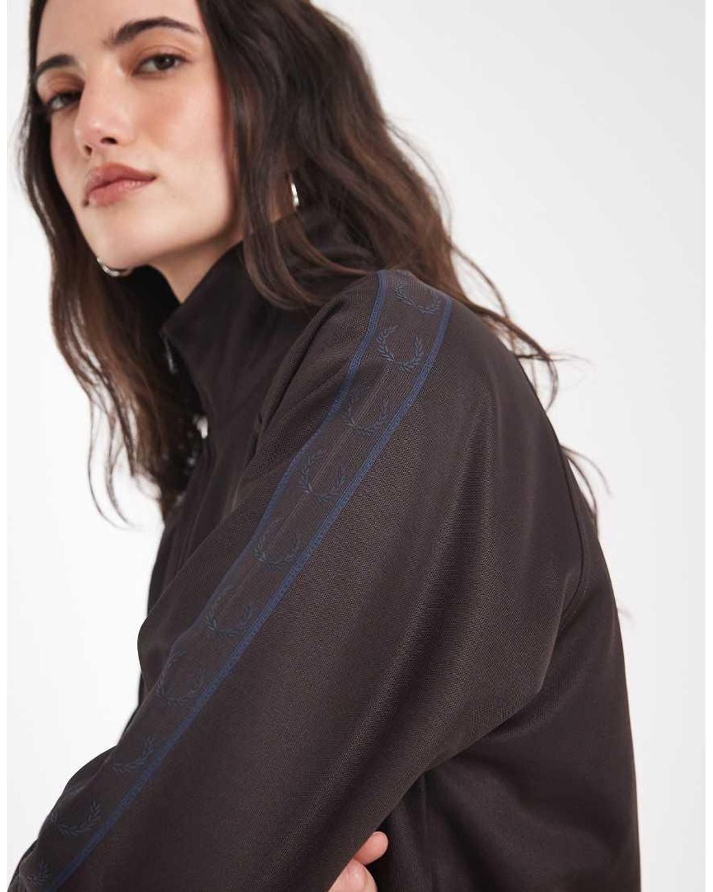 Fred Perry Black Contrast Tape Track Jacket