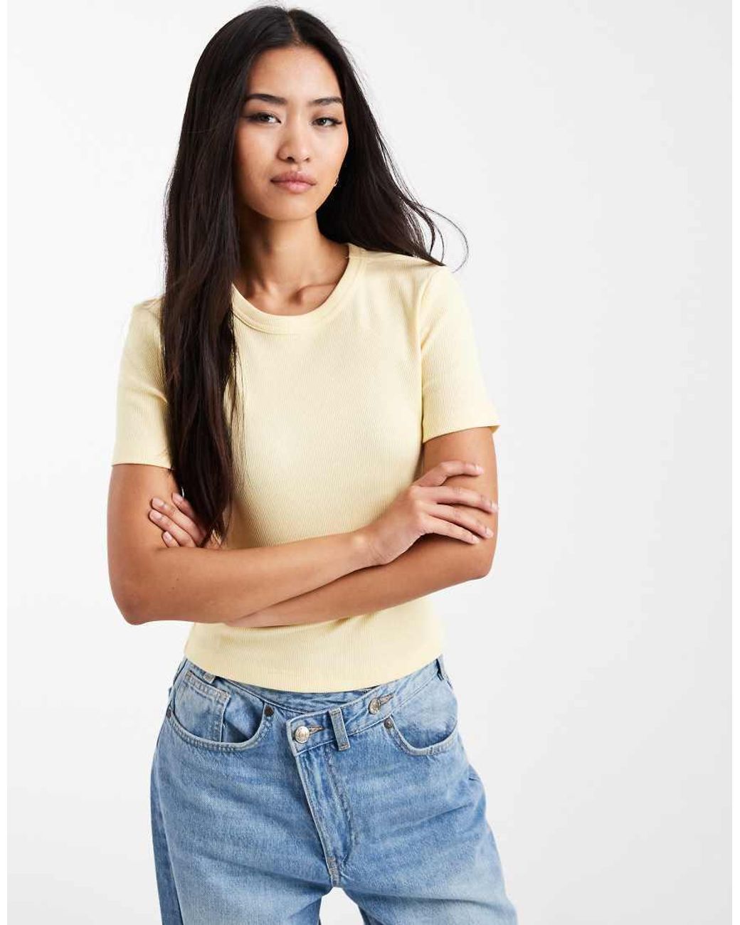 ONLY Natural Ribbed T-shirt
