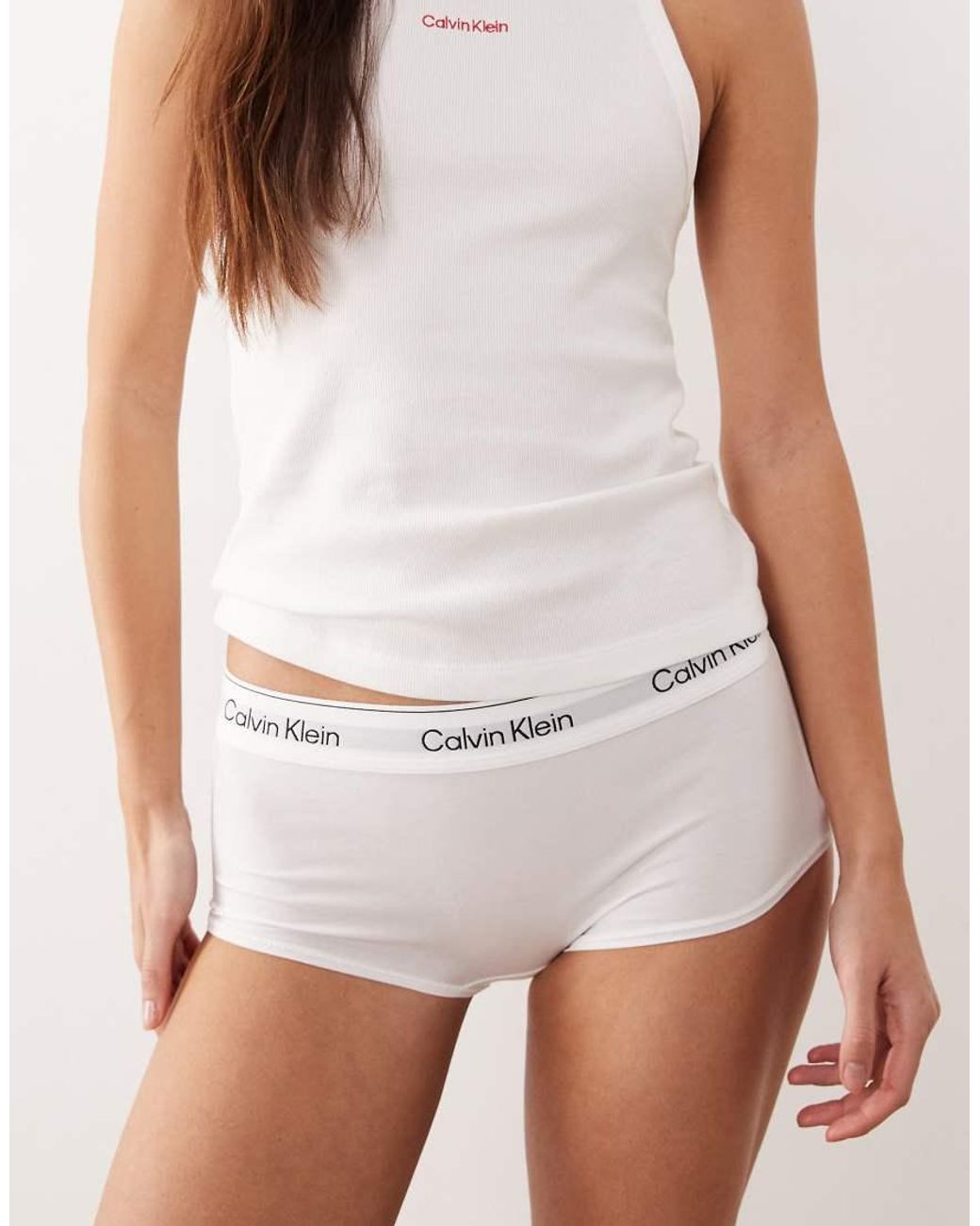Calvin Klein White Icon Cotton Modal Boy Short