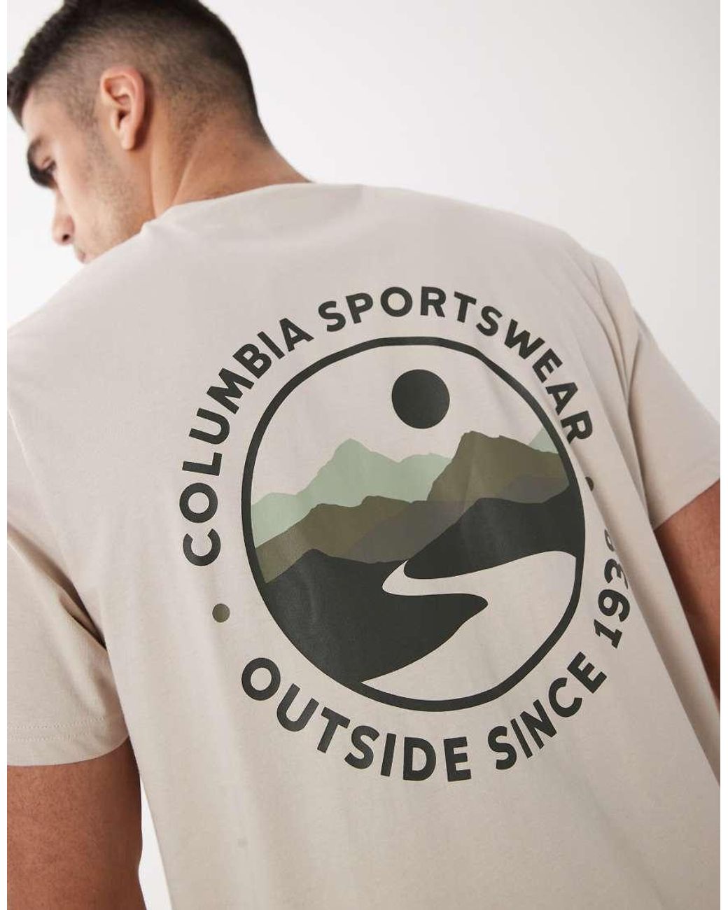 Columbia White Csc Outdoor Back Graphic T-shirt for men