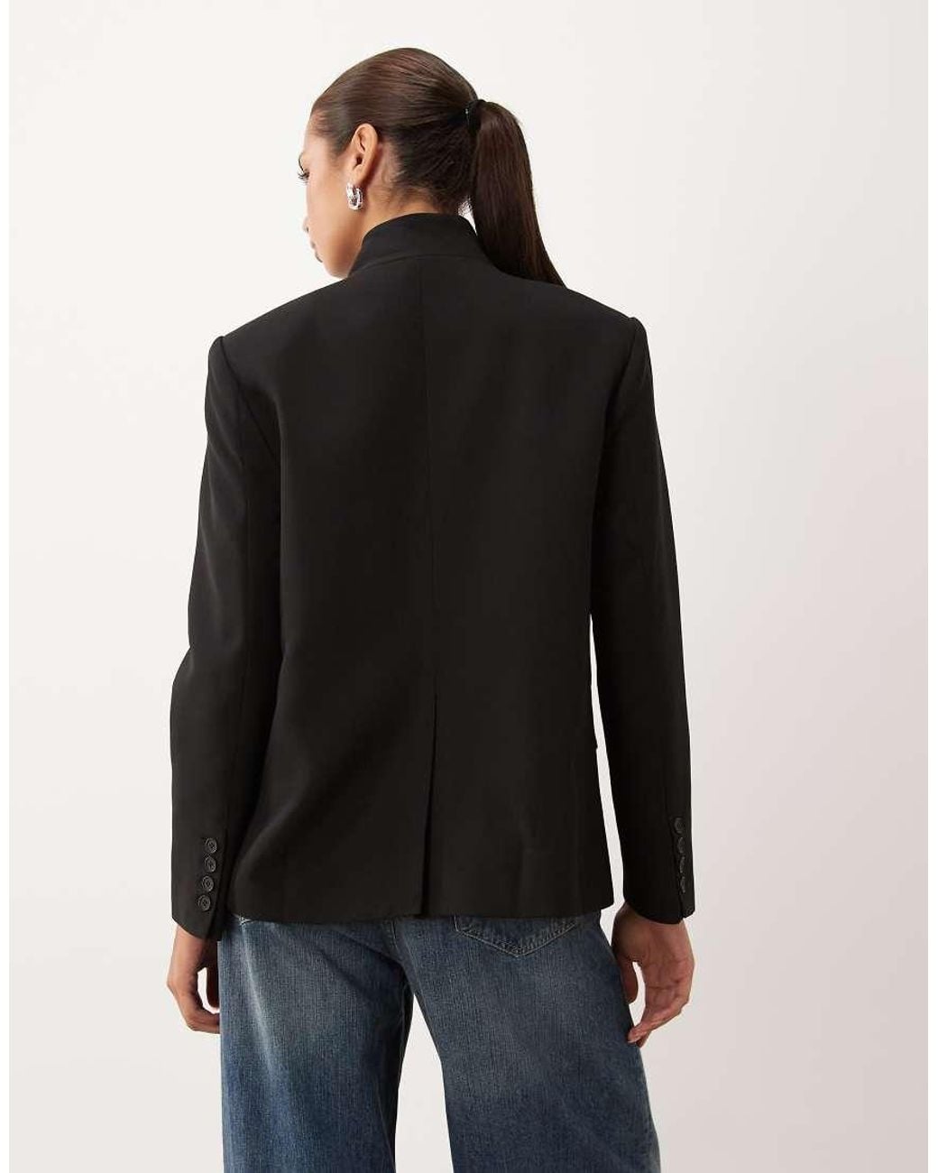 Lioness Black Trophy Club Asymmetric Wrap Front Blazer