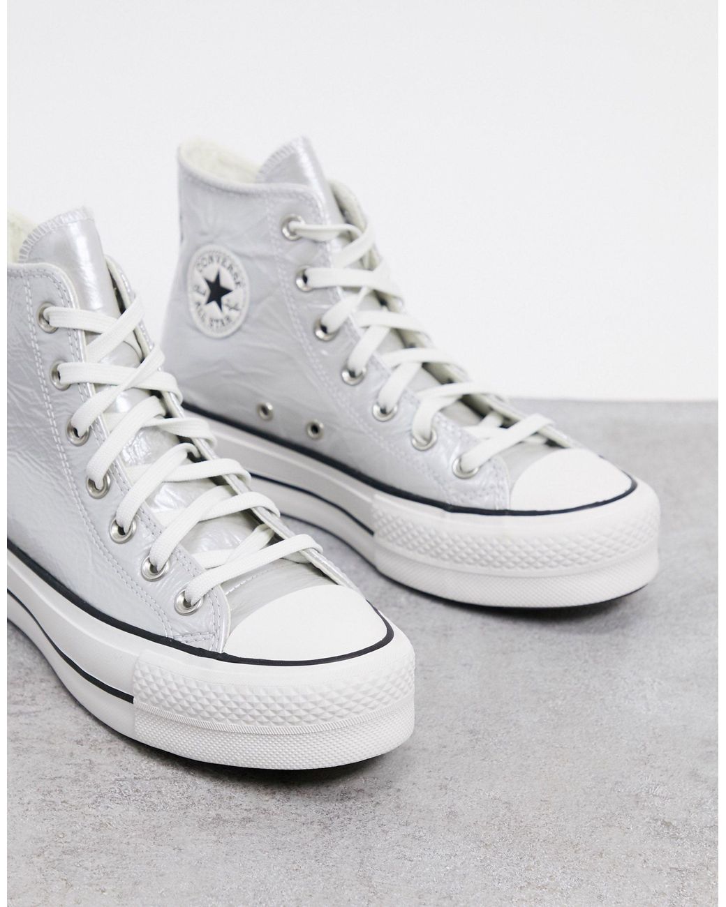 Converse Chuck Taylor Lift - Hoge Sneakers Met Plateauzool in het Metallic  | Lyst NL