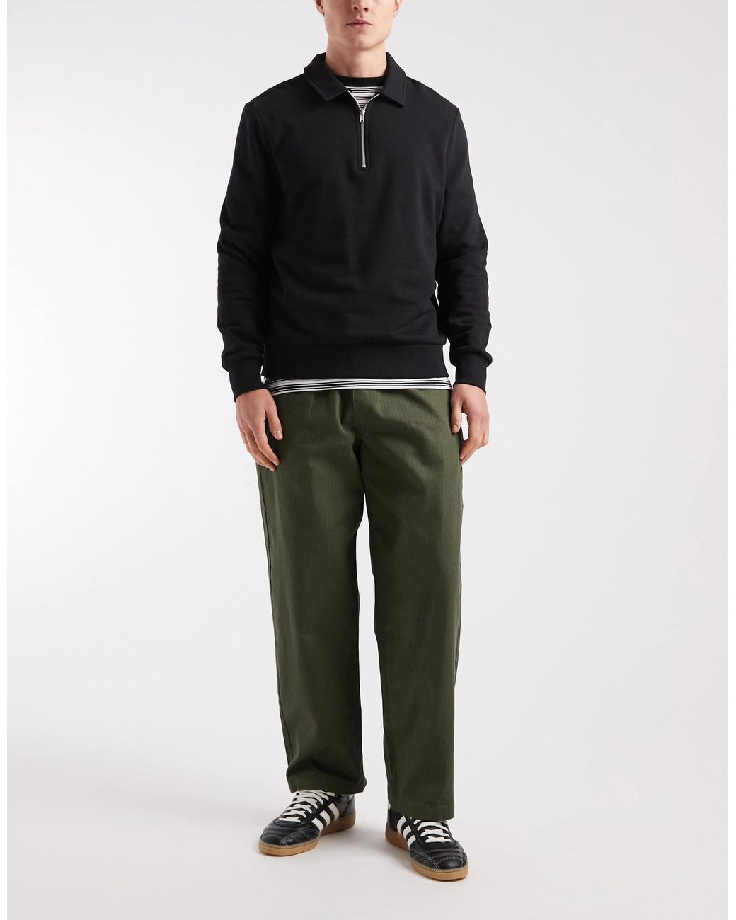 Farah Black Port Drawstring Trousers for men