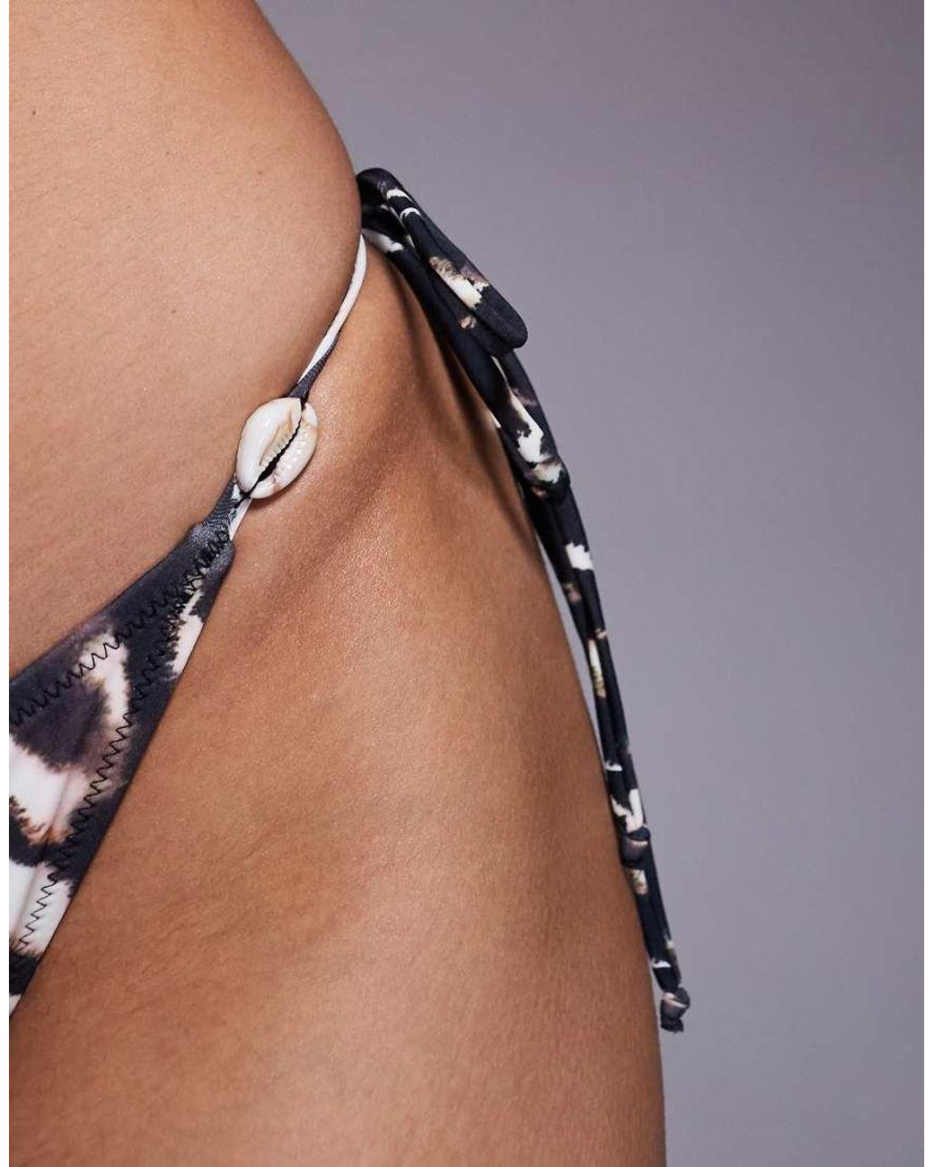 Candypants Black Zebra Print Tieside Bikini Bottom