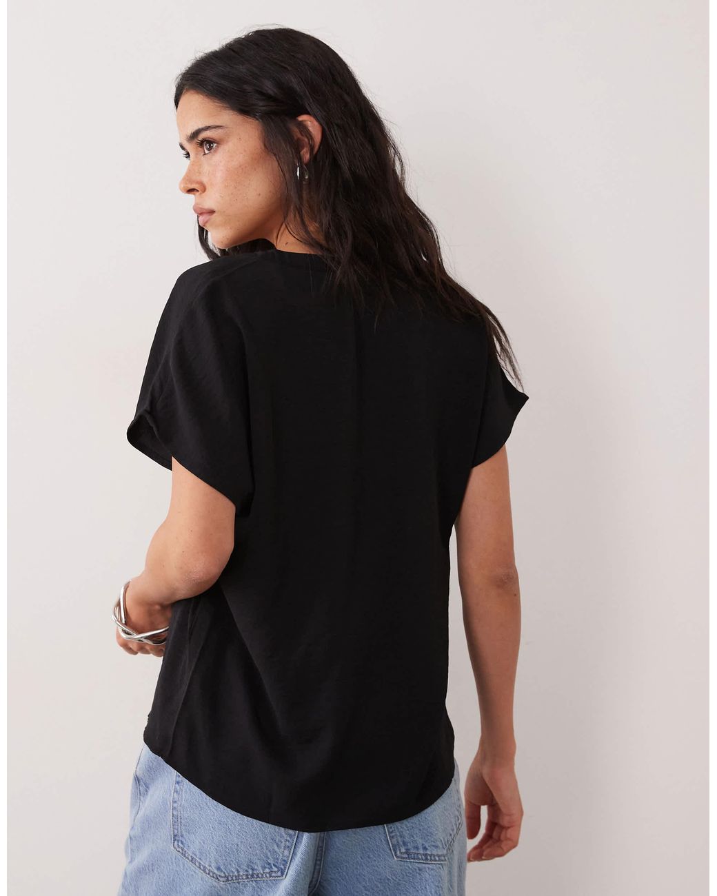 Jdy Black – kurzärmlige bluse