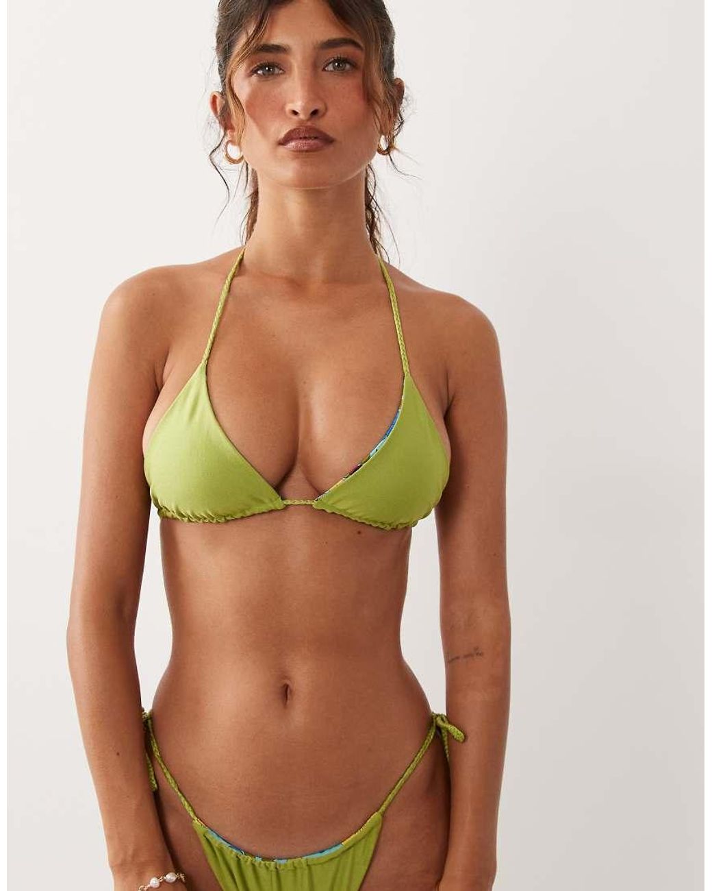 VDM The Label Blue Reversible Triangle Bikini Top