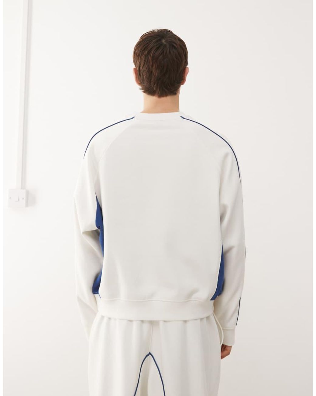 Collusion White Unisex Boxy Football Sweatshirt