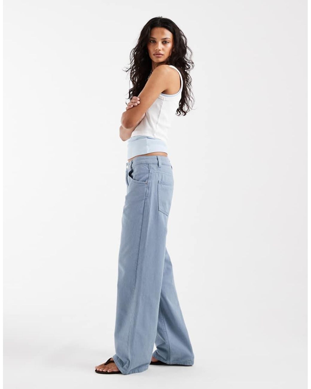 ASOS Blue Low Rise Baggy Jean