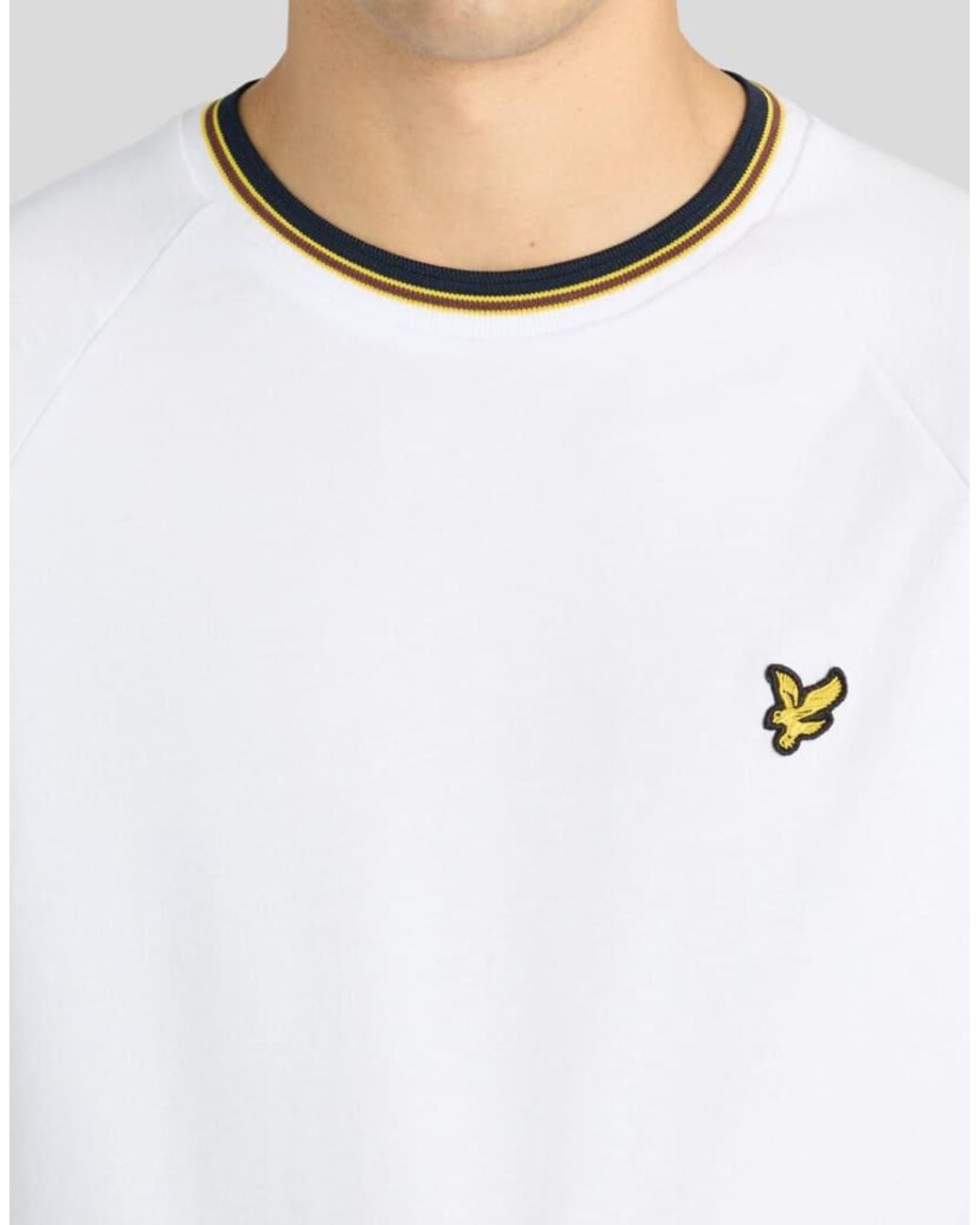 Lyle & Scott White Ss T-Shirts Tipped Track T-Shirt for men