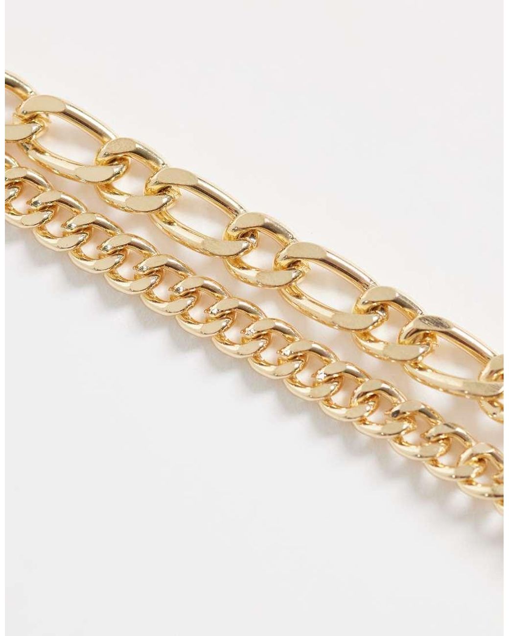 ASOS White Half And Half Tigers Eye Chain Bracelet for men