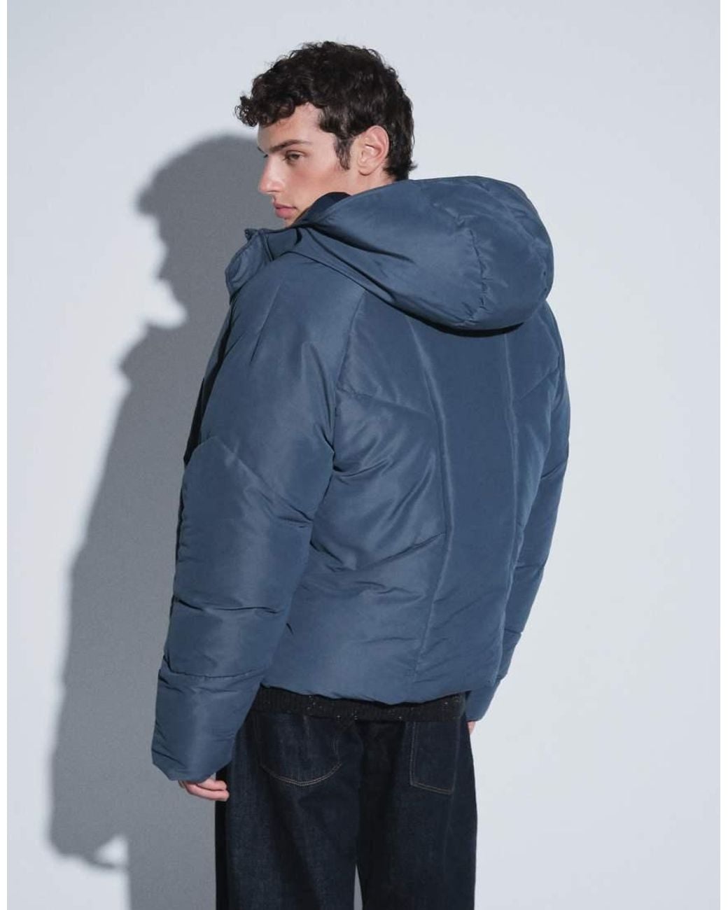 ASOS Blue Oversized Puffer Jacket for men