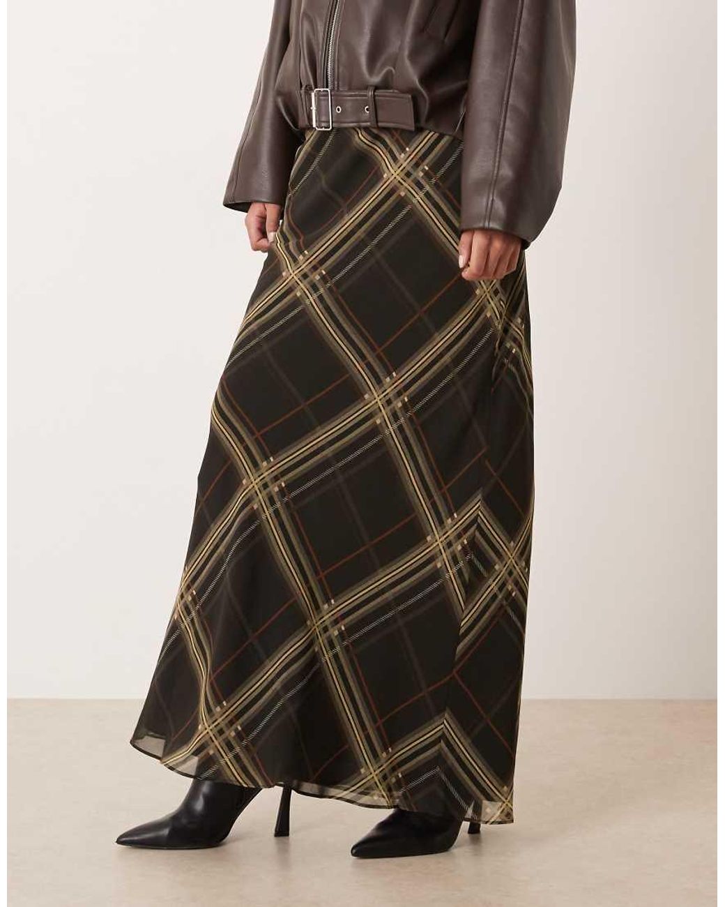 Mango Black Patterned Maxi Skirt
