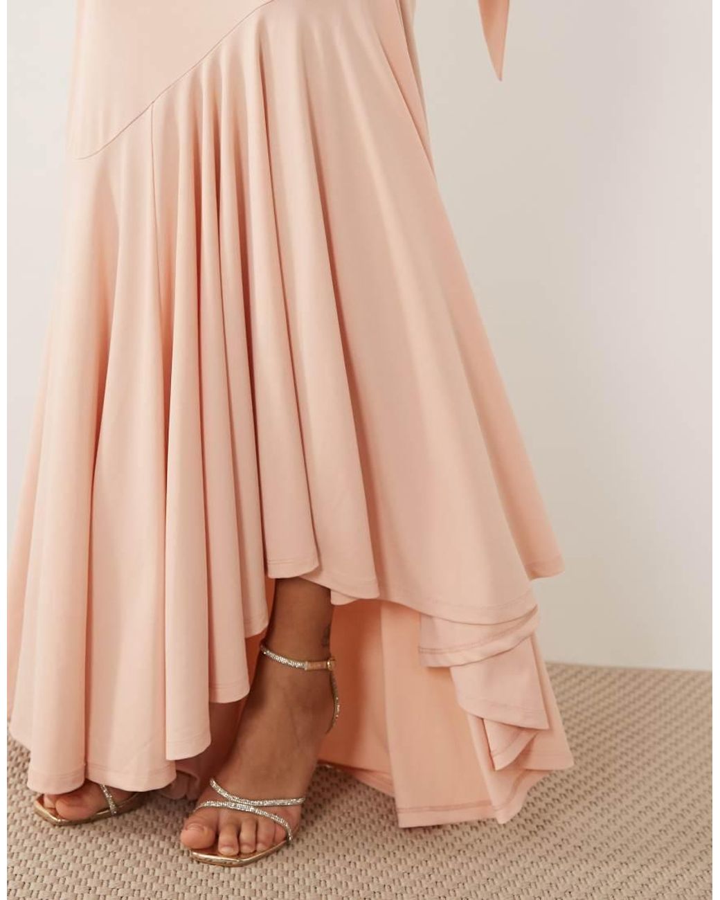 Y.A.S Pink Bandeau Scarf Detail Maxi Dress