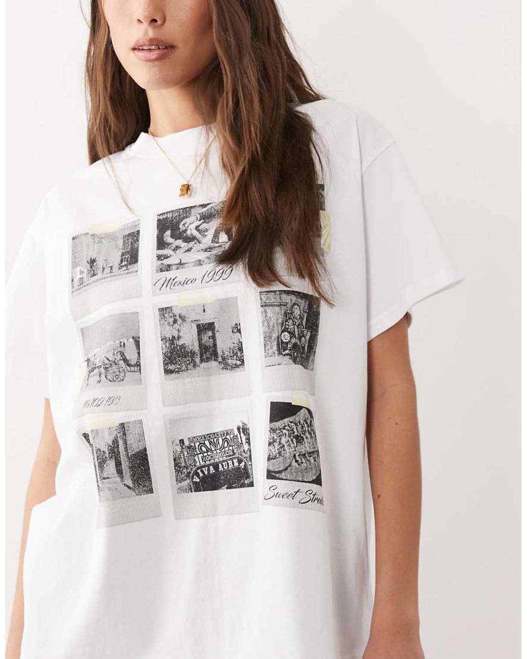 ASOS White Short Sleeve Oversized T-shirt With Mexico Photographic
