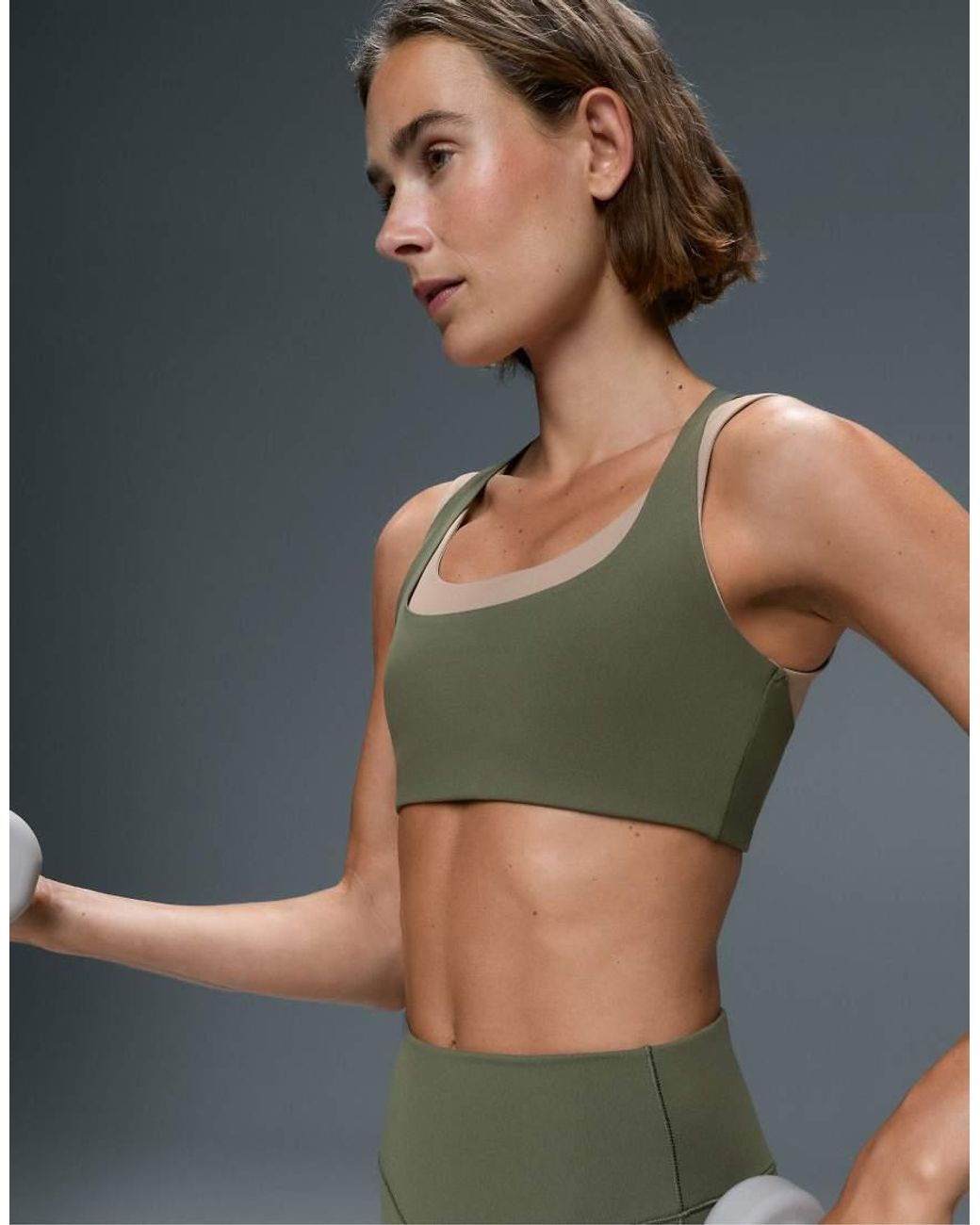 Oysho Green Evermove Medium-Support Double-Effect Sports Bra