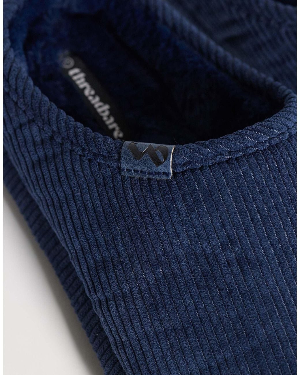 Threadbare Blue Cord Slippers for men