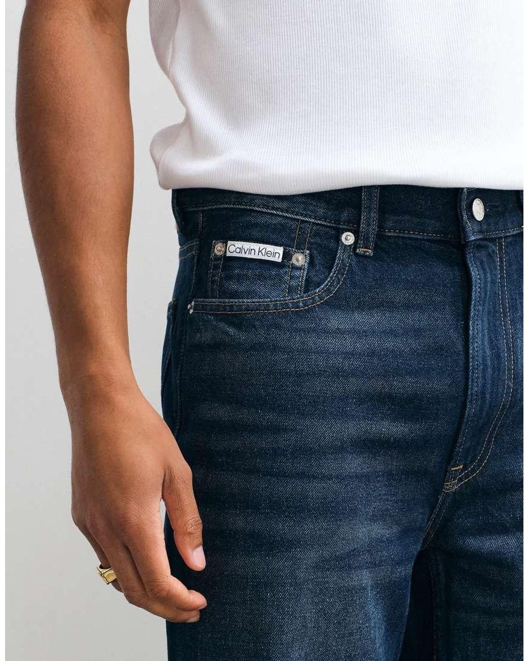 Calvin Klein Blue Relaxed Straight Leg Jeans for men