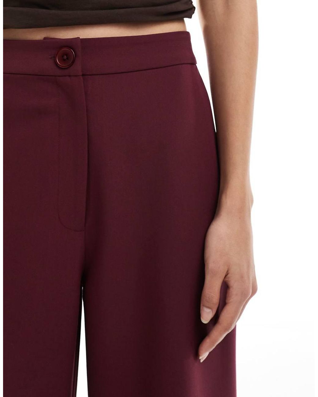 ASOS Red Tall Tailo Relaxed Straight Leg Trousers