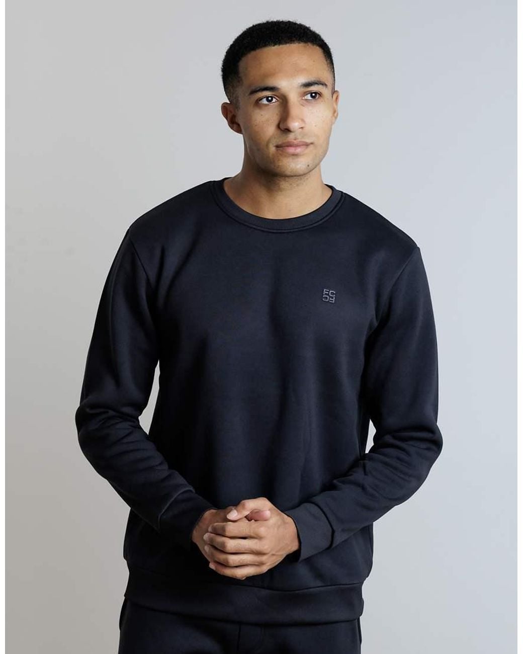 French Connection Blue Crew Neck Sweatshirt And Jogger Tracksuit Co-Ord for men